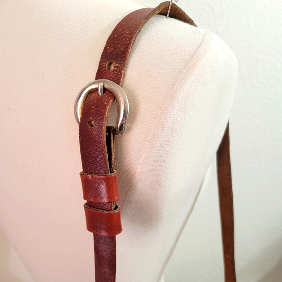 Vintage Thom Hird Handmade Leather Shoulder Bag with TAD Brass Monogram - Picture 9 of 15